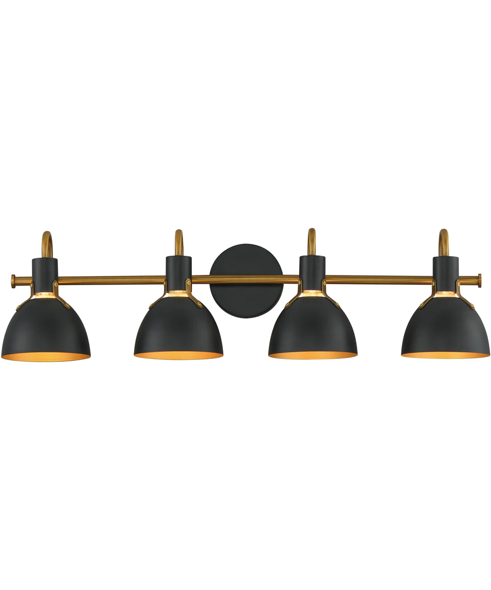 Dusk 4-Light Wall Sconce Black / Antique Brass