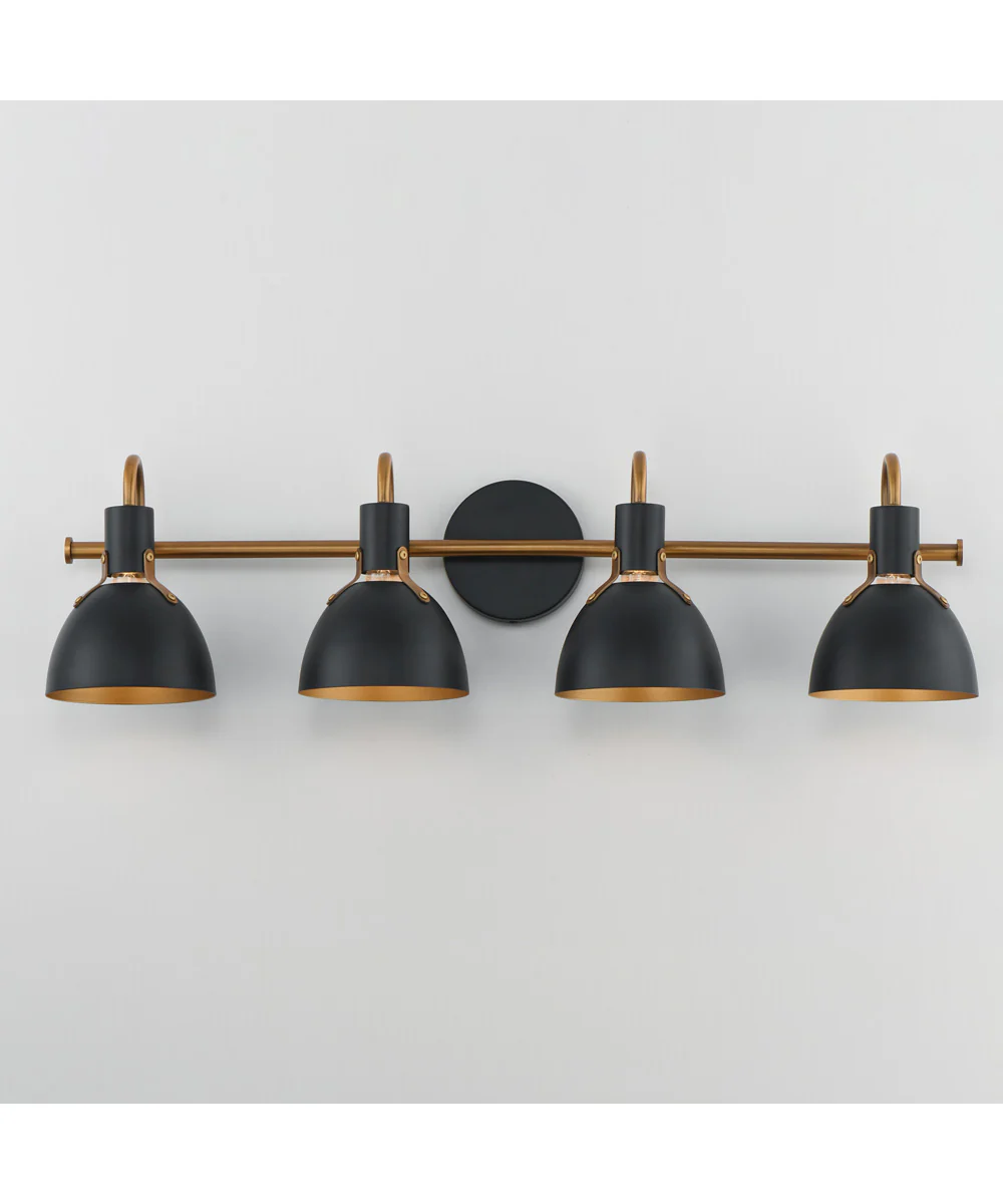Dusk 4-Light Wall Sconce Black / Antique Brass - Image 4