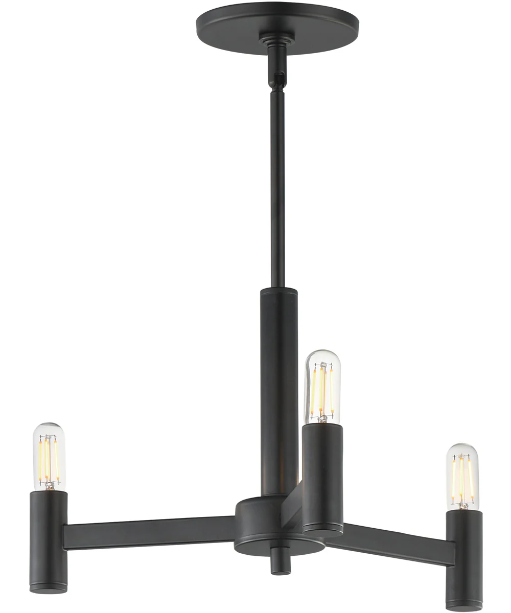Emana 3-Light Chandelier Black