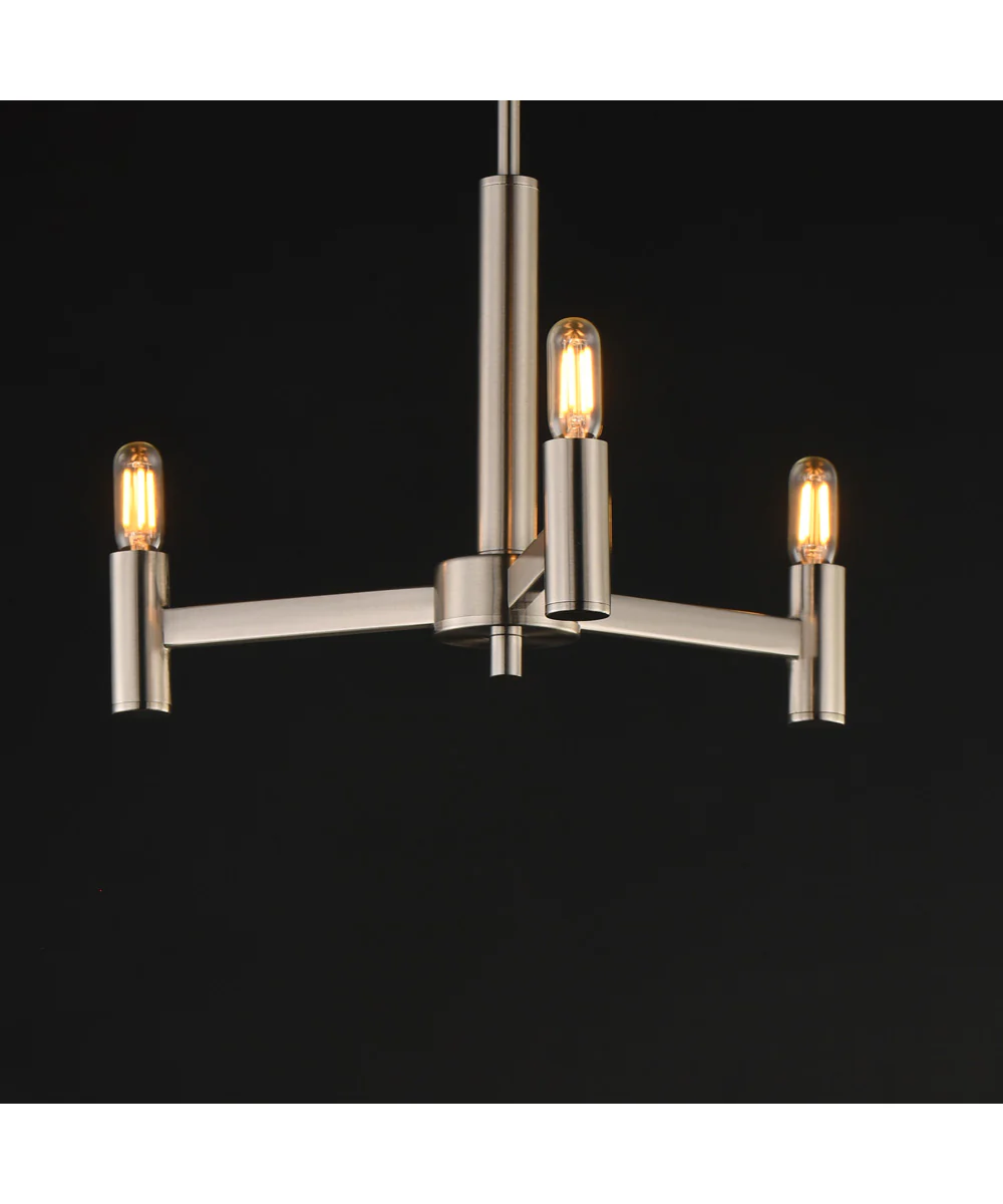 Emana 3-Light Chandelier Satin Nickel - Image 2