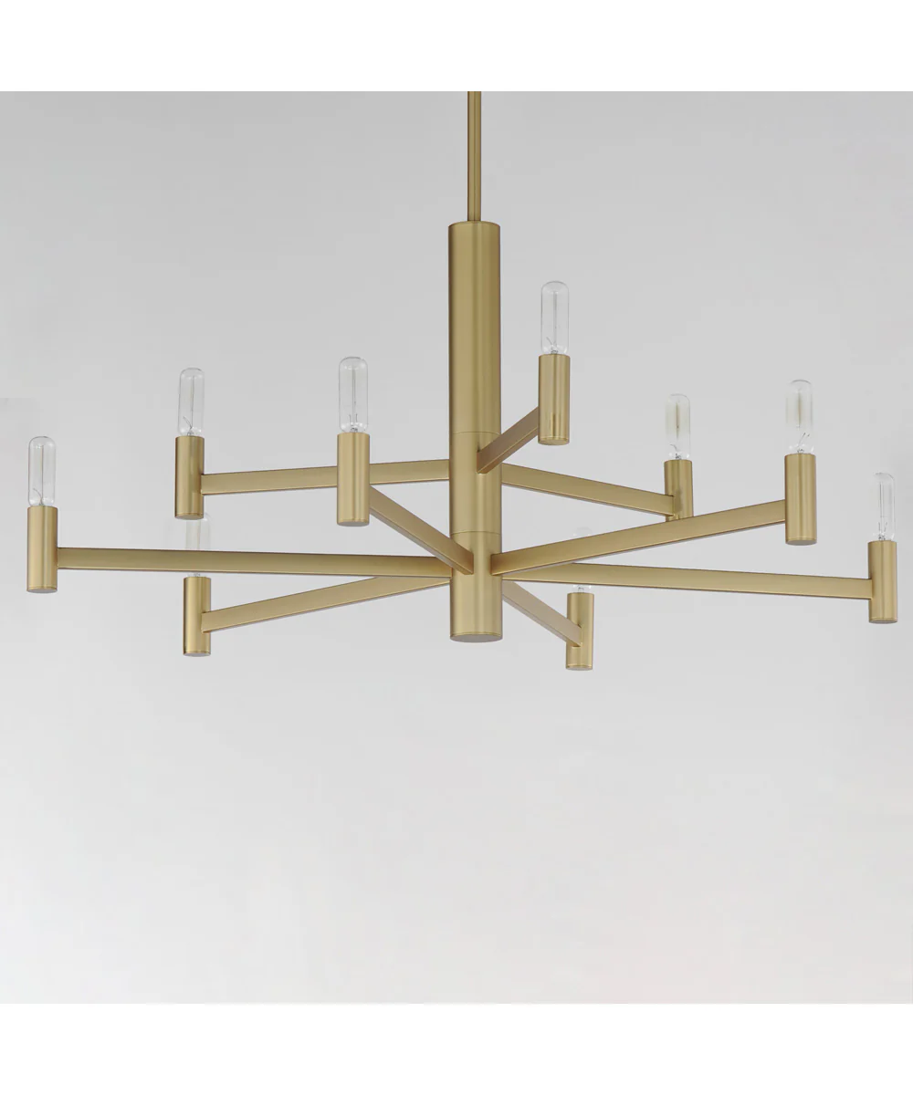 Emana 9-Light Chandelier Natural Aged Brass - Image 3