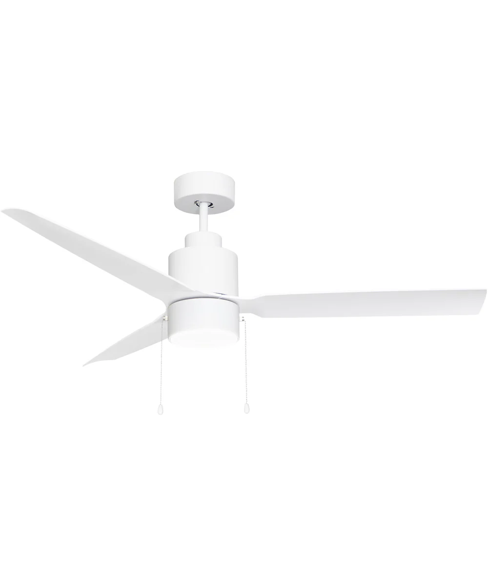 Falcon Pull Chain 52 inch In/Outdoor Fan w LED Light Matte White - Image 2