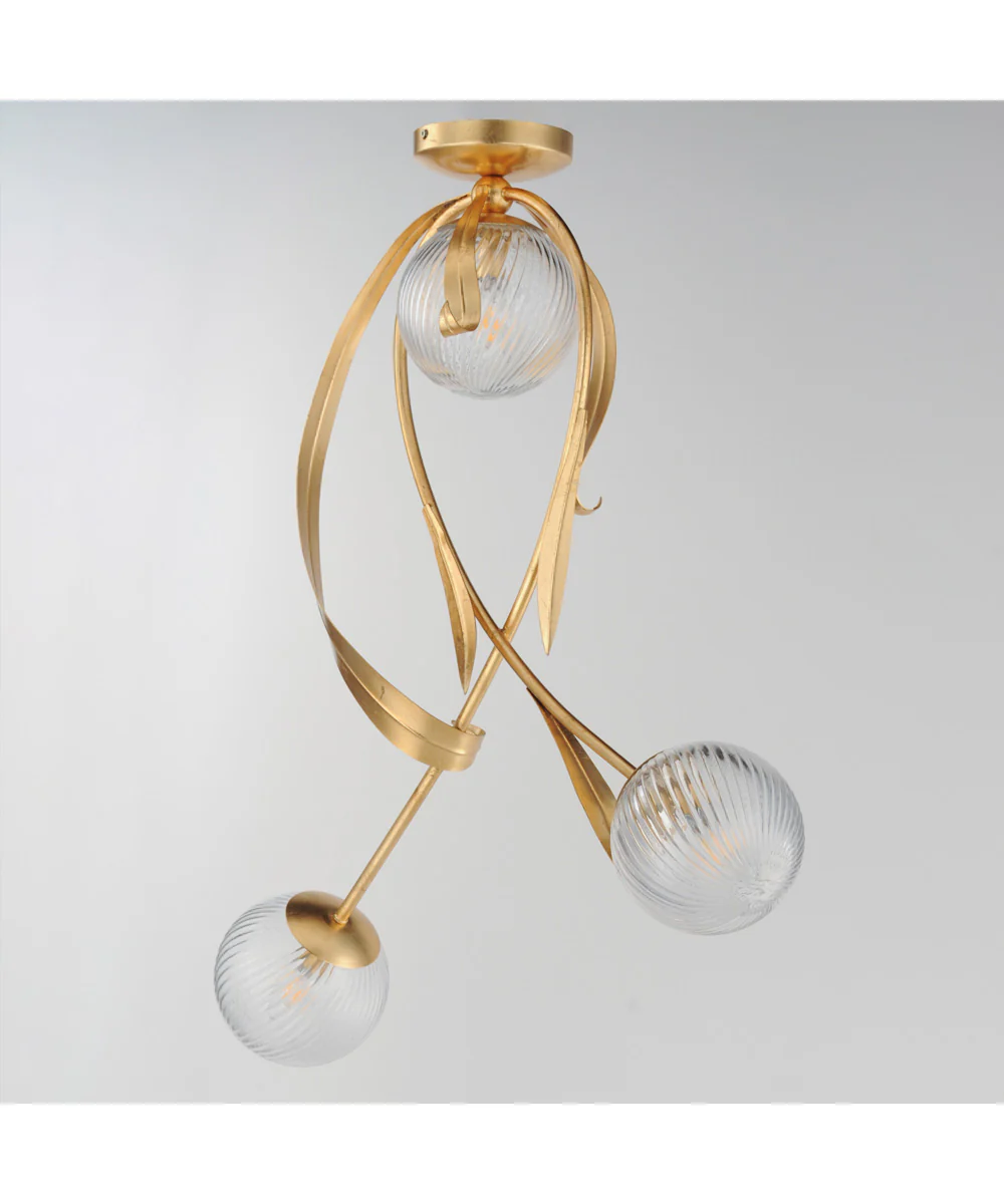 Firenze 3-Light Flush Mount Gold Leaf - Image 2