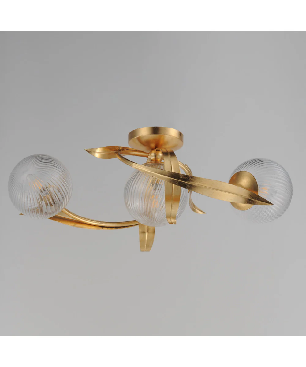 Firenze 3-Light Flush Mount Gold Leaf - Image 2