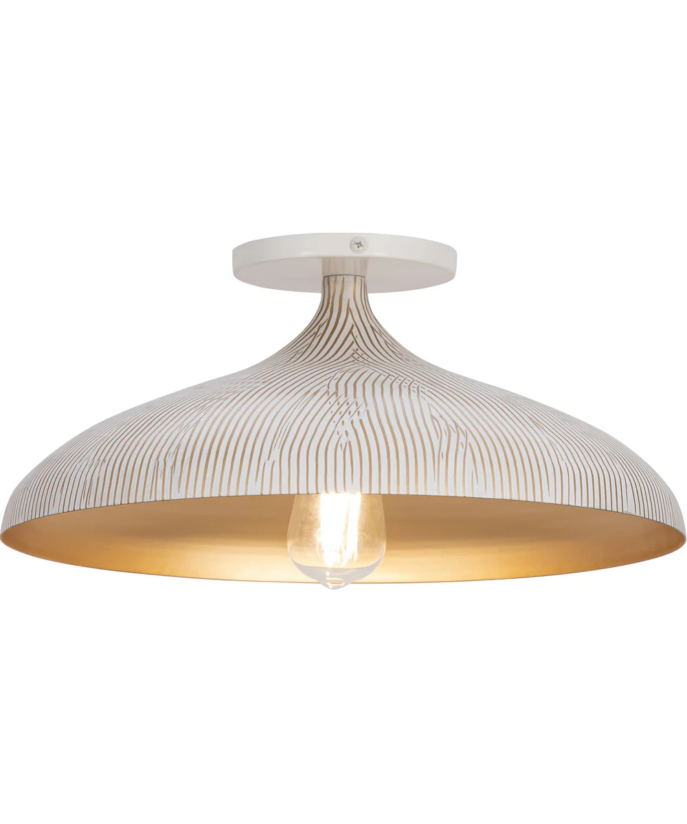 Fleur Flush Mount White/Gold