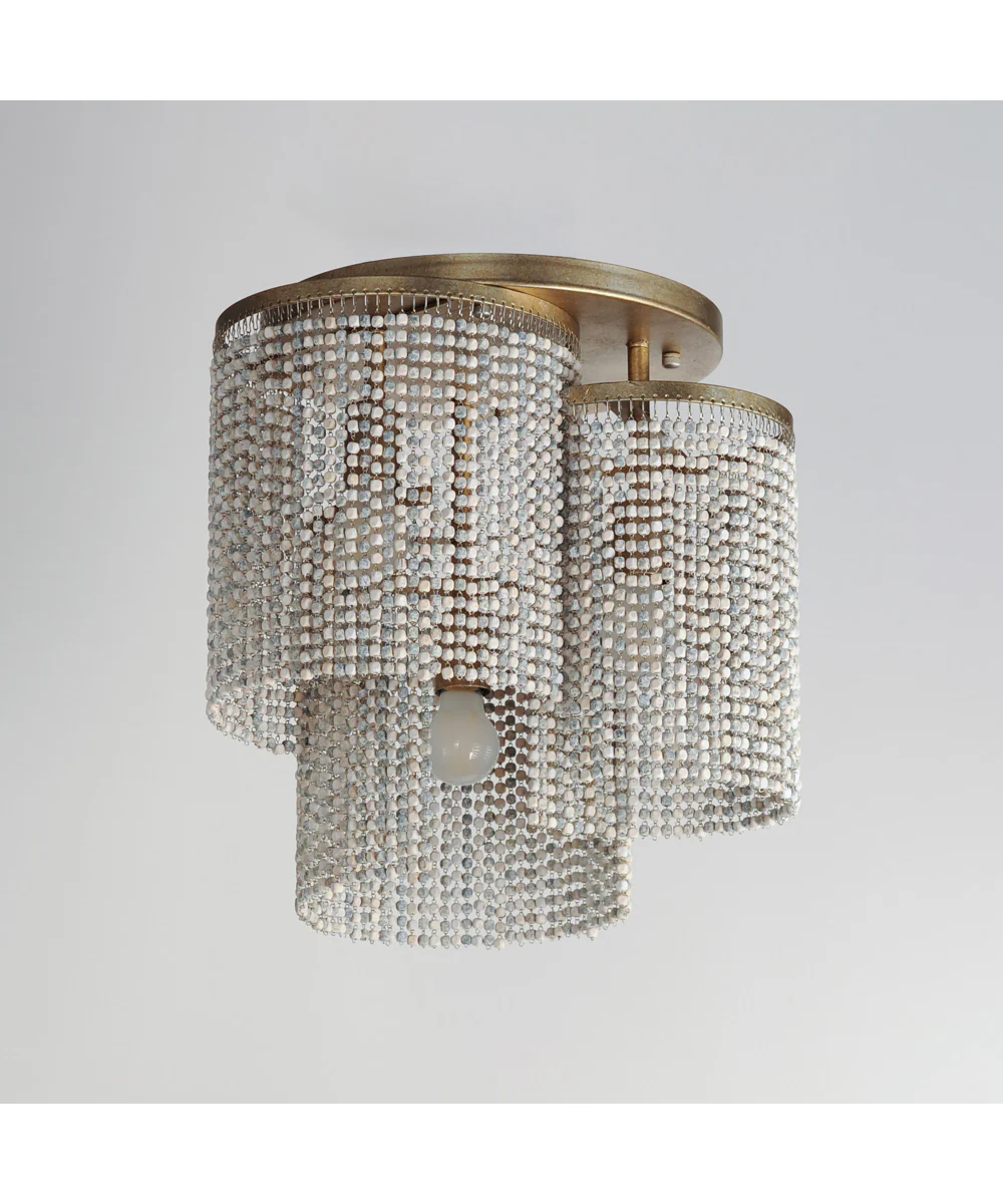 Fontaine 3-Light Flush Mount Golden Silver - Image 4