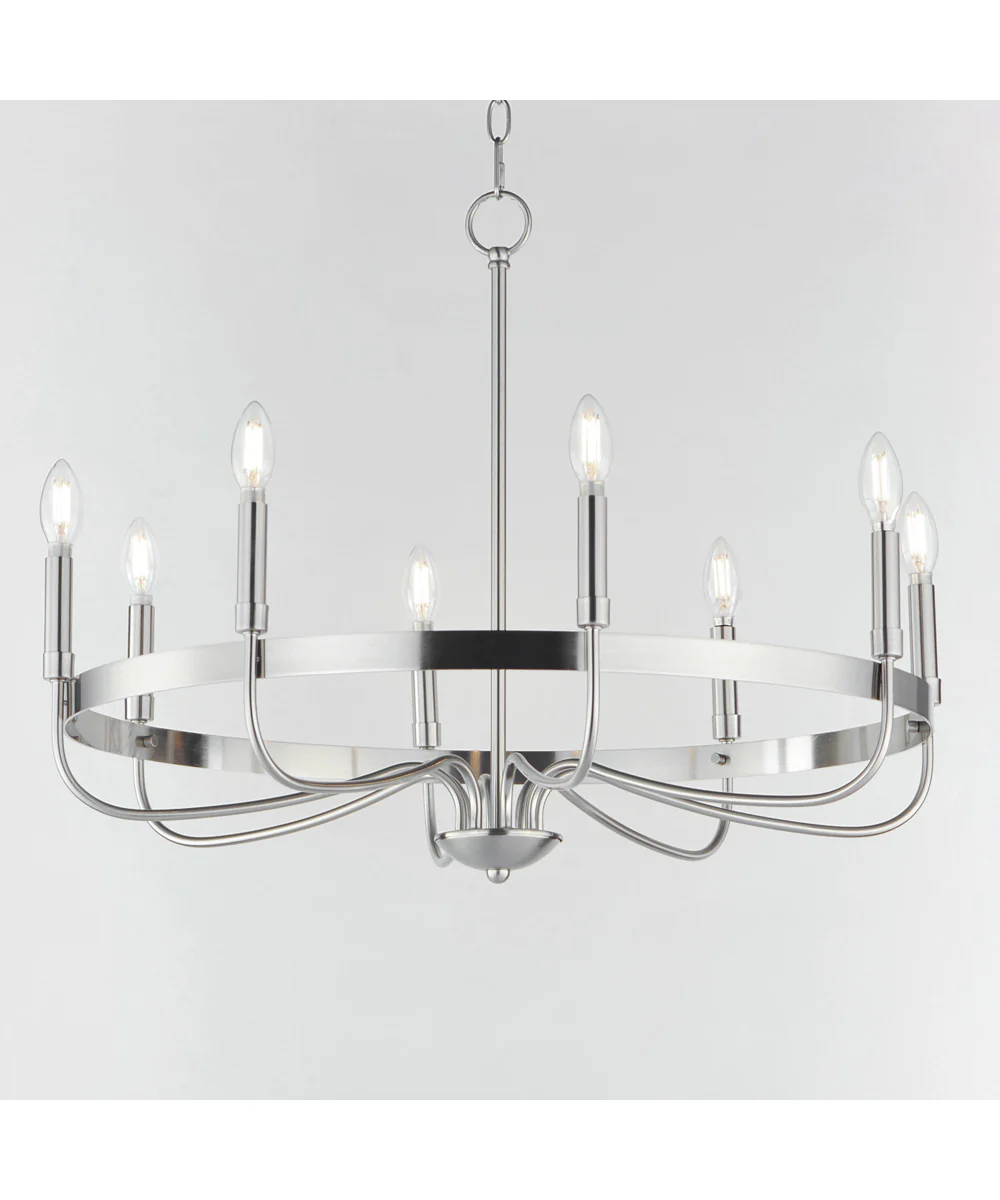 Frankie 8-Light Chandelier Satin Nickel - Image 3