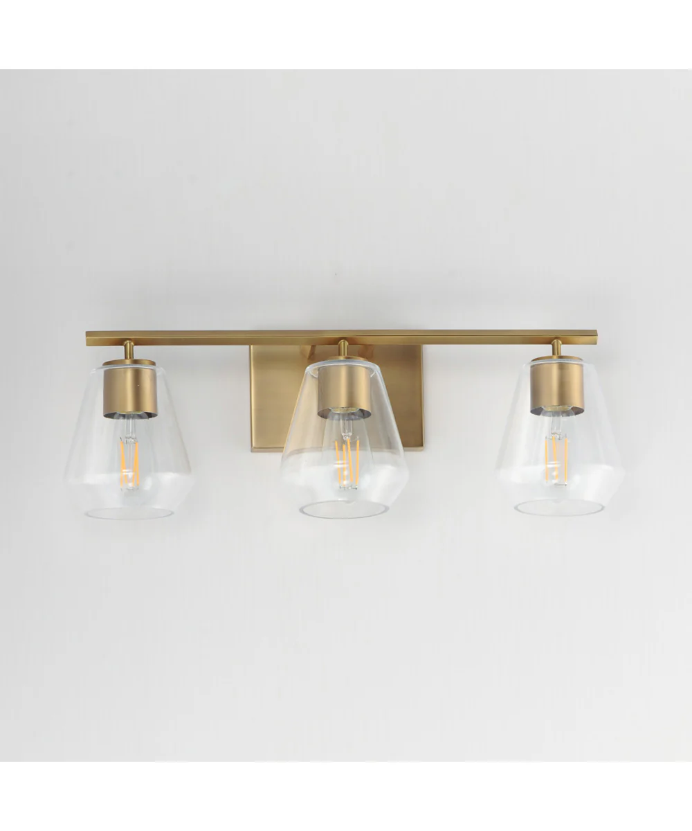 Geode 3-Light Bath Vanity Natural Aged Brass - Image 2