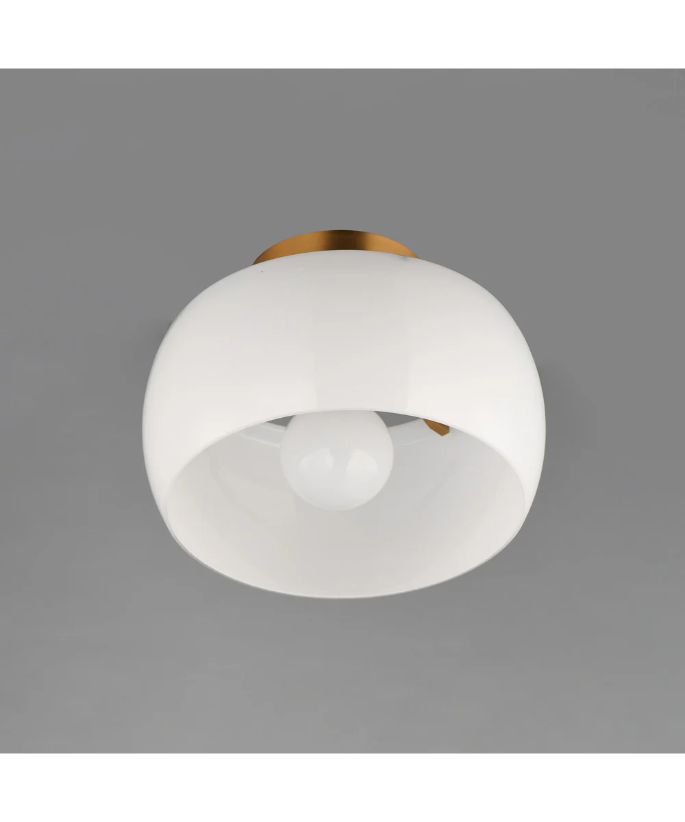 Glazed Flush Mount White/Natural Aged Brass - Image 4