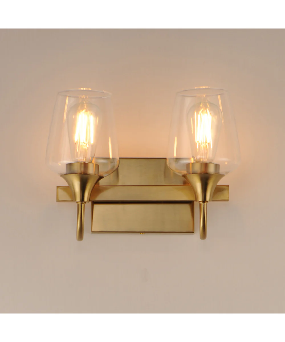 Goblet 2-Light Wall Sconce Natural Aged Brass - Image 3