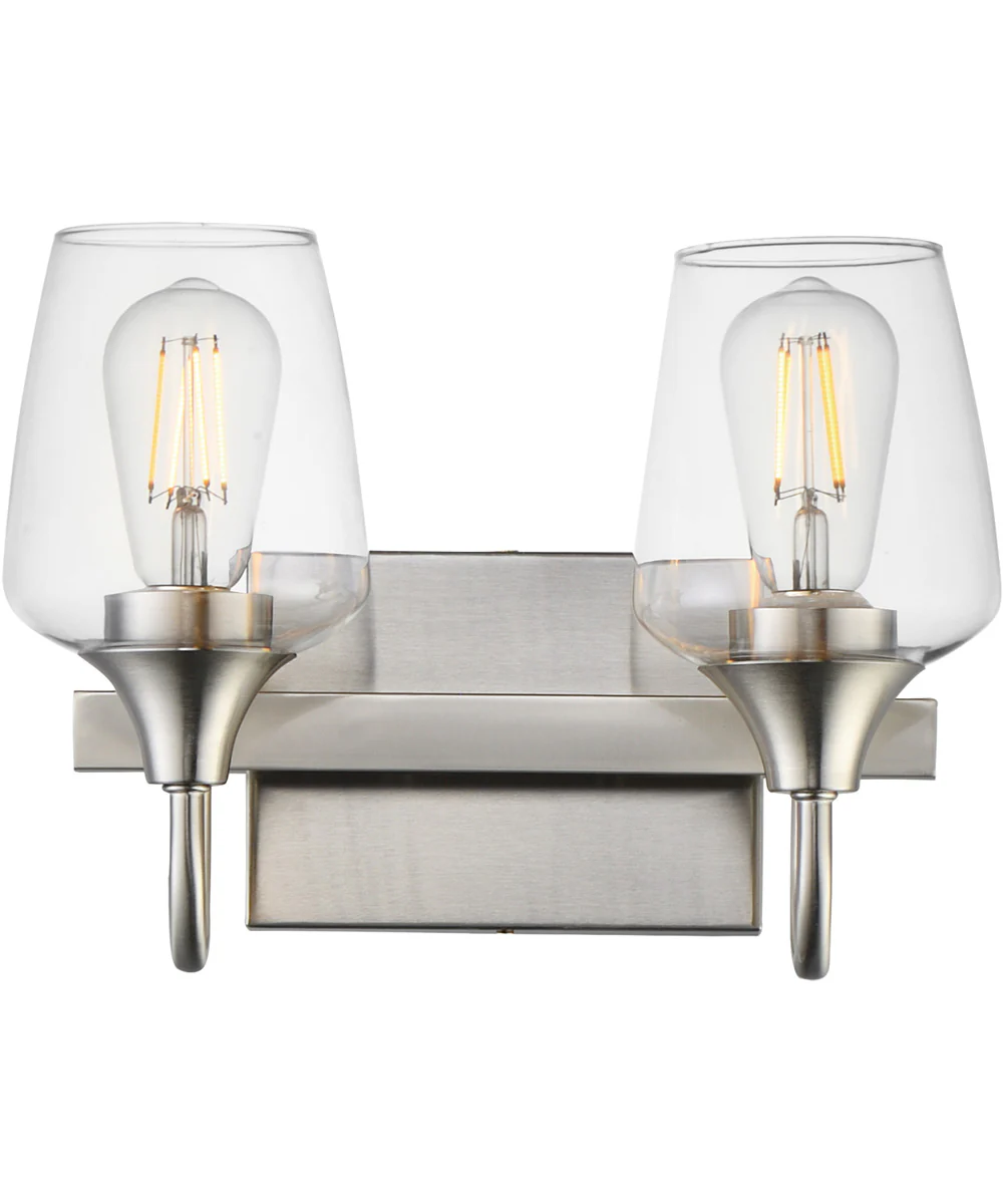 Goblet 2-Light Wall Sconce Satin Nickel
