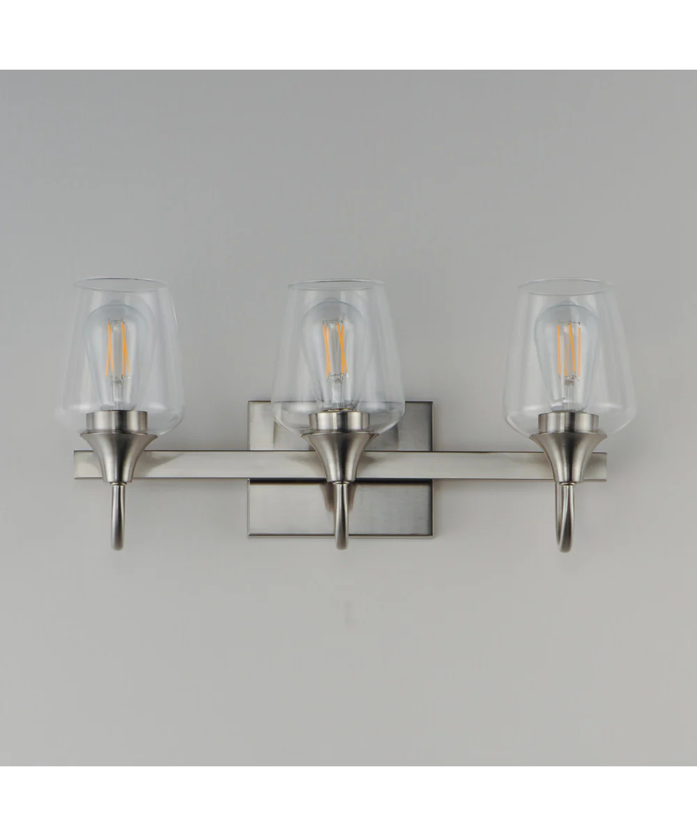 Goblet 3-Light Wall sconce Satin Nickel - Image 2