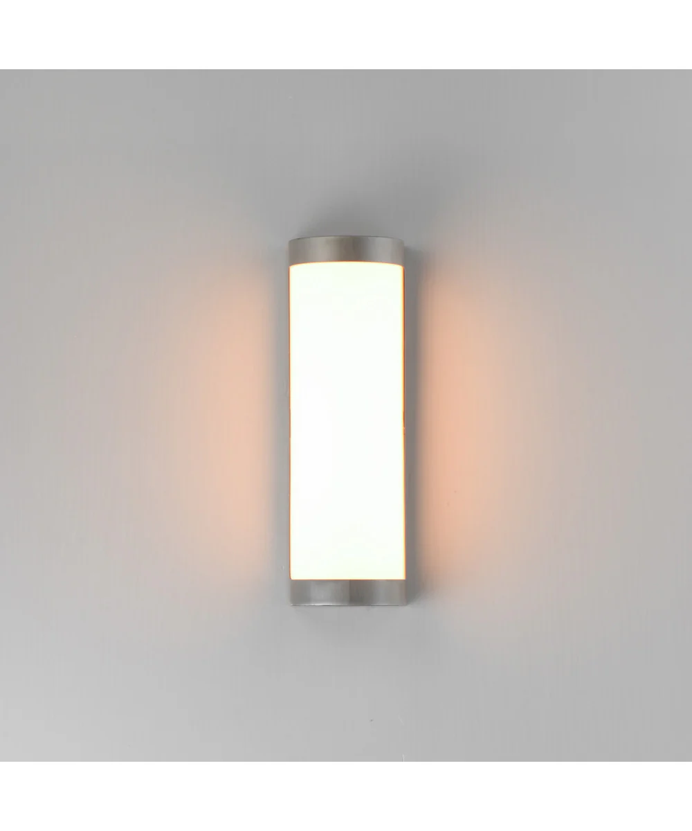 Halfpipe 15 inch LED Outdoor Sconce - 5CCT Brushed Aluminum - Image 3
