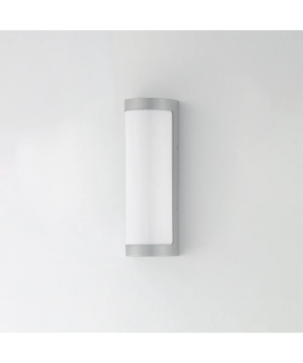 Halfpipe 15 inch LED Outdoor Sconce - 5CCT Brushed Aluminum - Image 4
