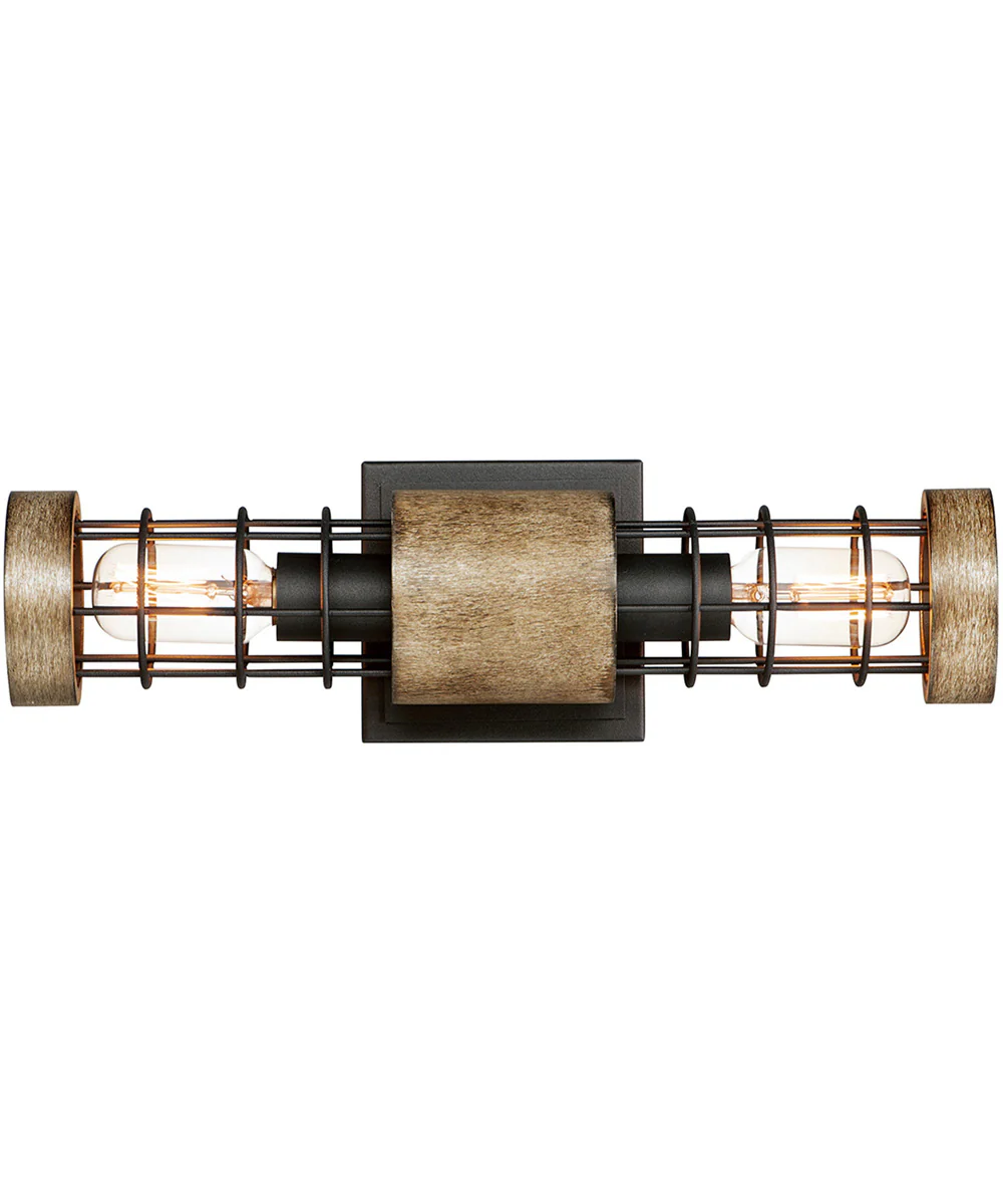 Homestead 18 inch 2-Light Wall Sconce Driftwood / Black
