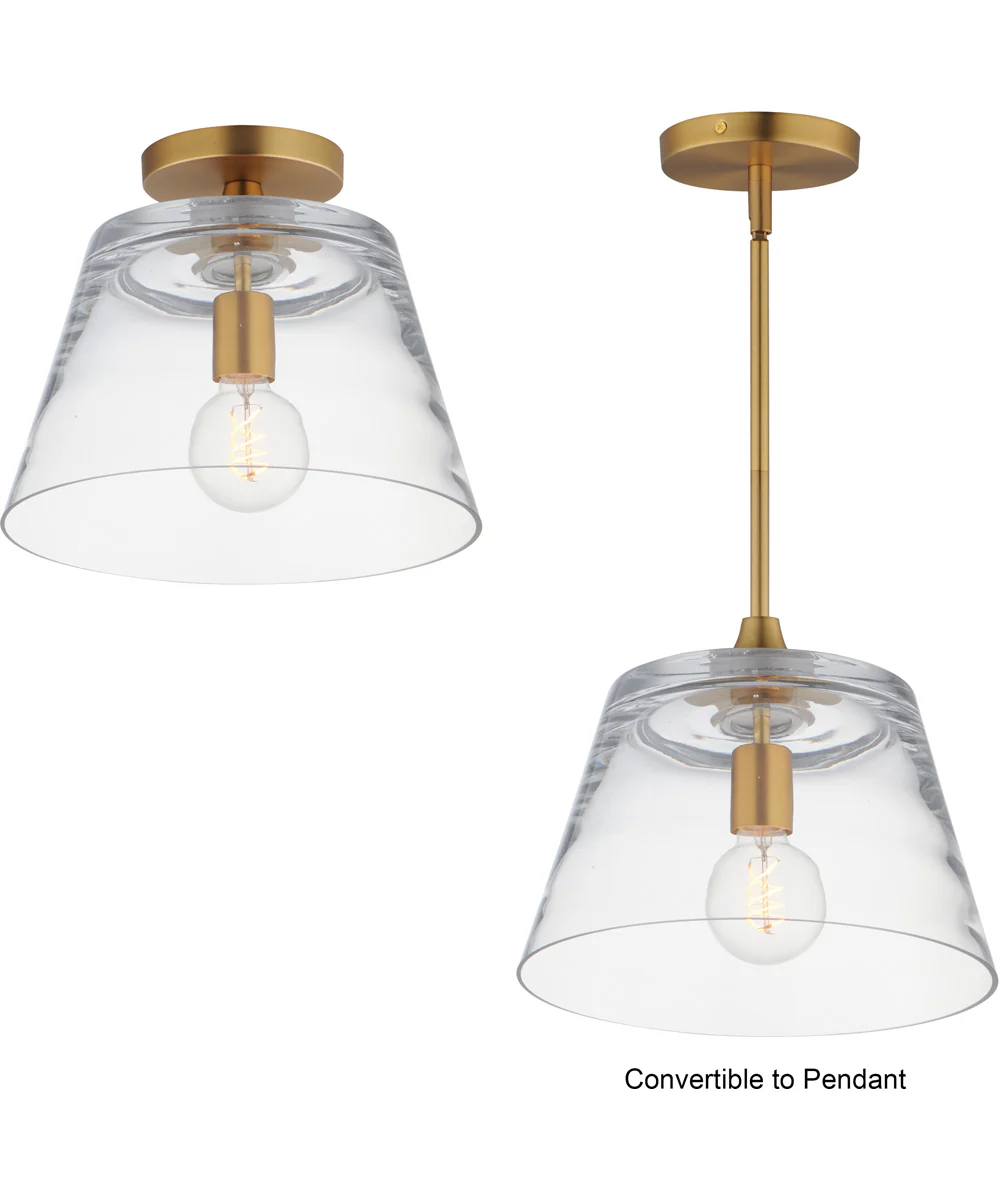 Hudson 1-Light Semi-Flush Mount/Pendant Natural Aged Brass - Image 2