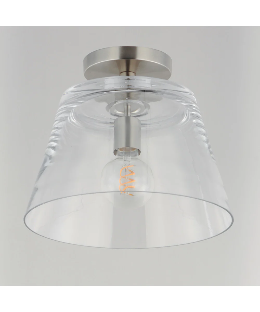 Hudson 1-Light Semi-Flush Mount/Pendant Satin Nickel - Image 4
