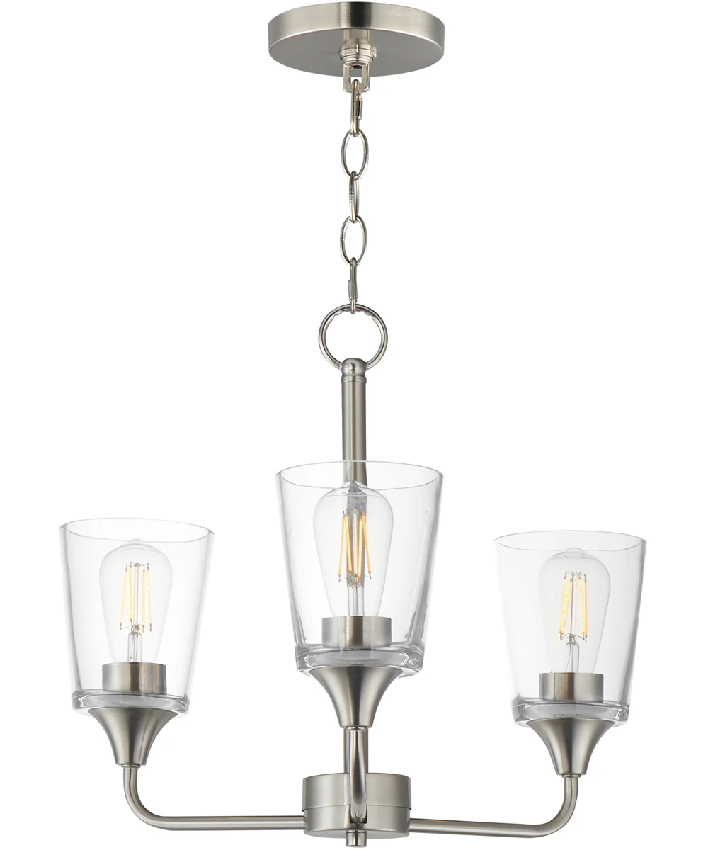 Hudson 3-Light Chandelier Satin Nickel