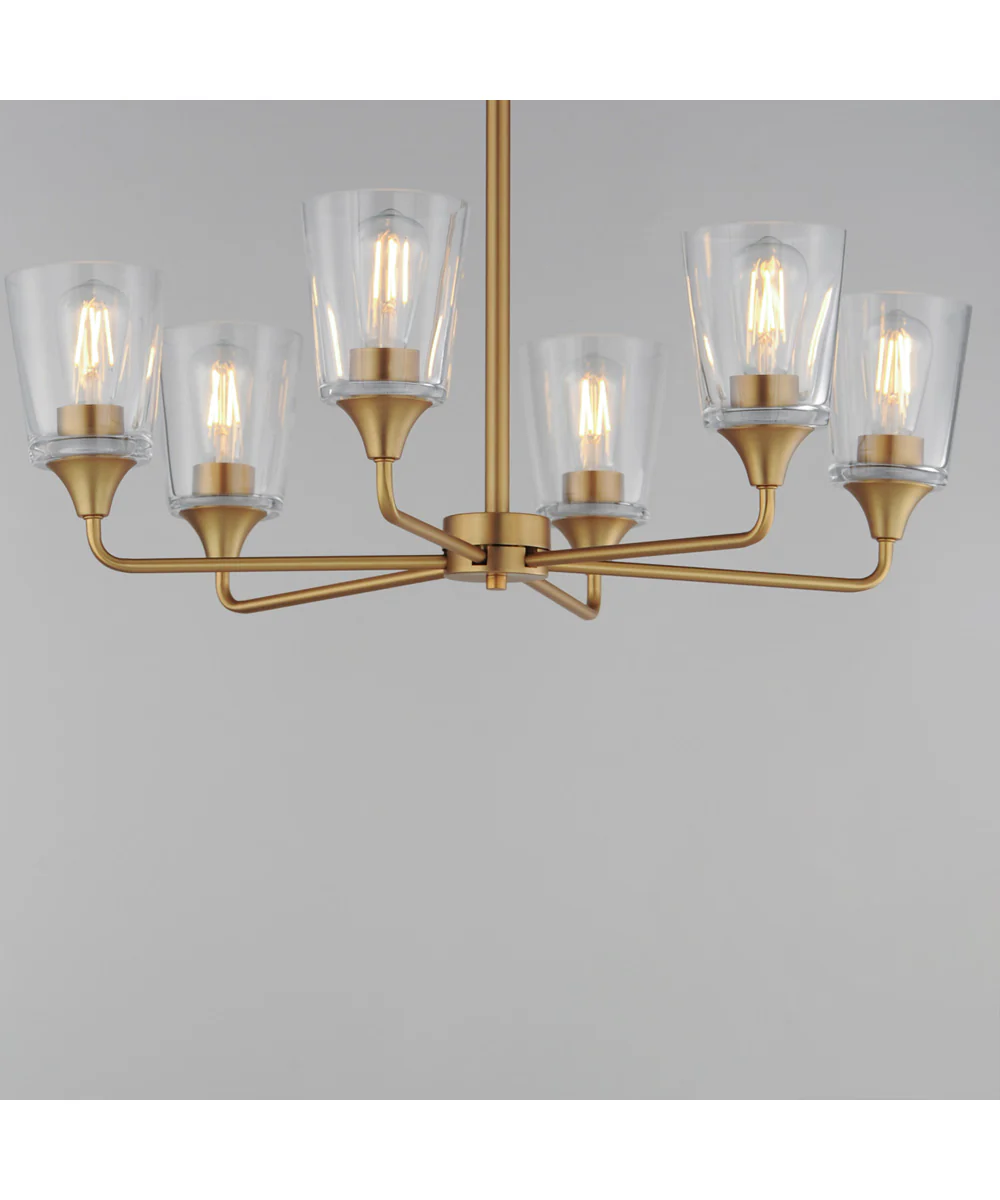 Hudson 6-Light Chandelier Natural Aged Brass - Image 3