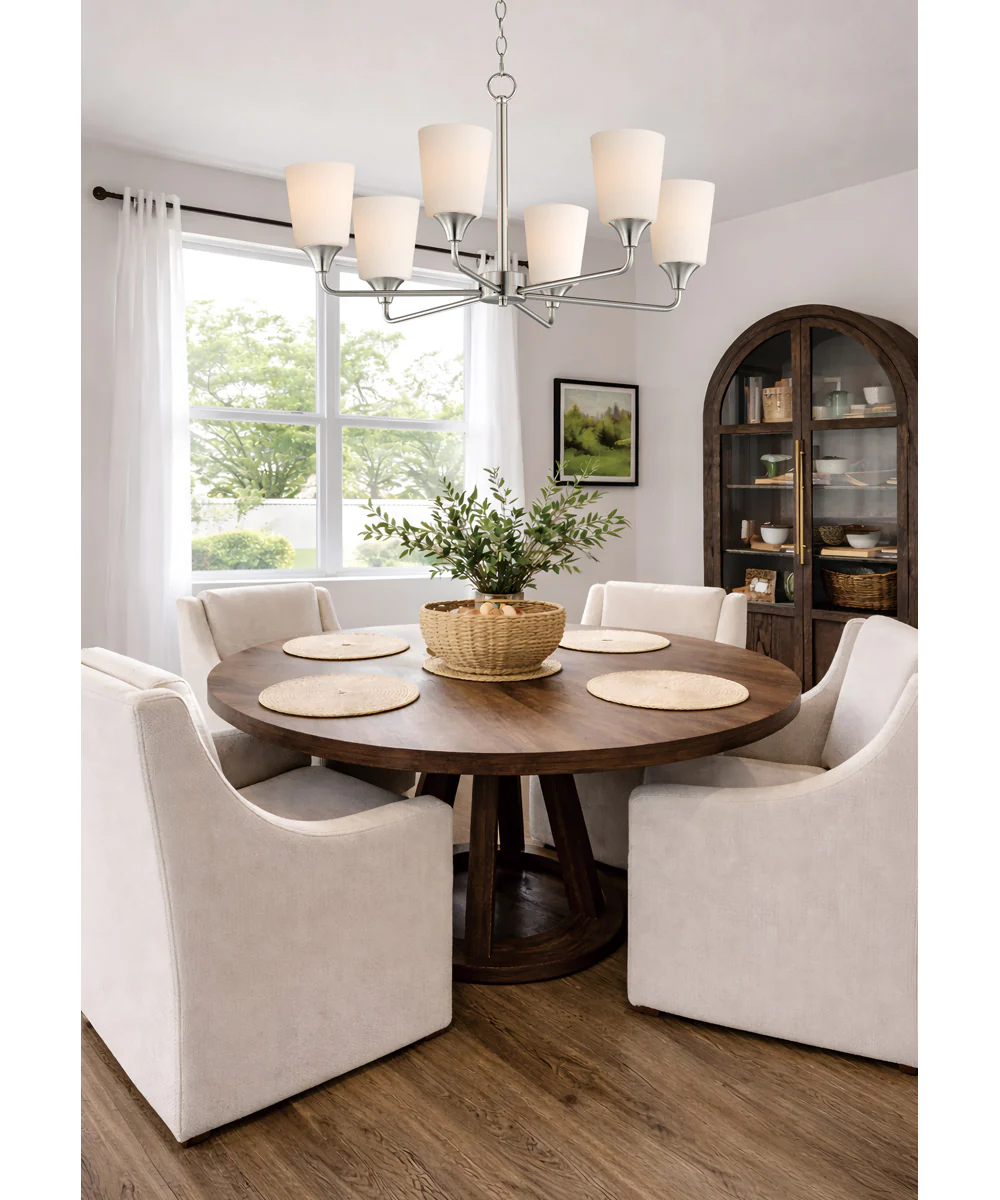 Hudson 6-Light Chandelier Satin Nickel - Image 2