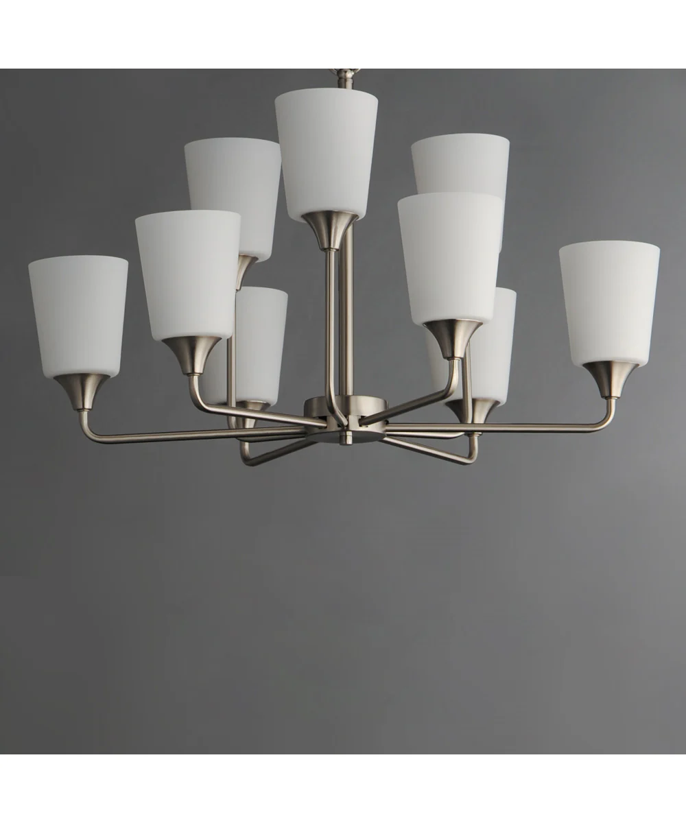 Hudson 9-Light Chandelier Satin Nickel - Image 2