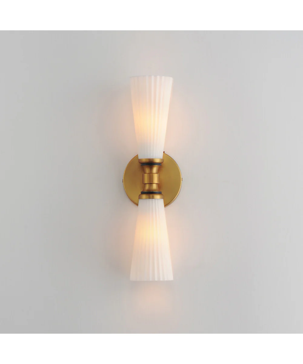 Krevat 2-Light Wall Sconce Black / Natural Aged Brass - Image 4