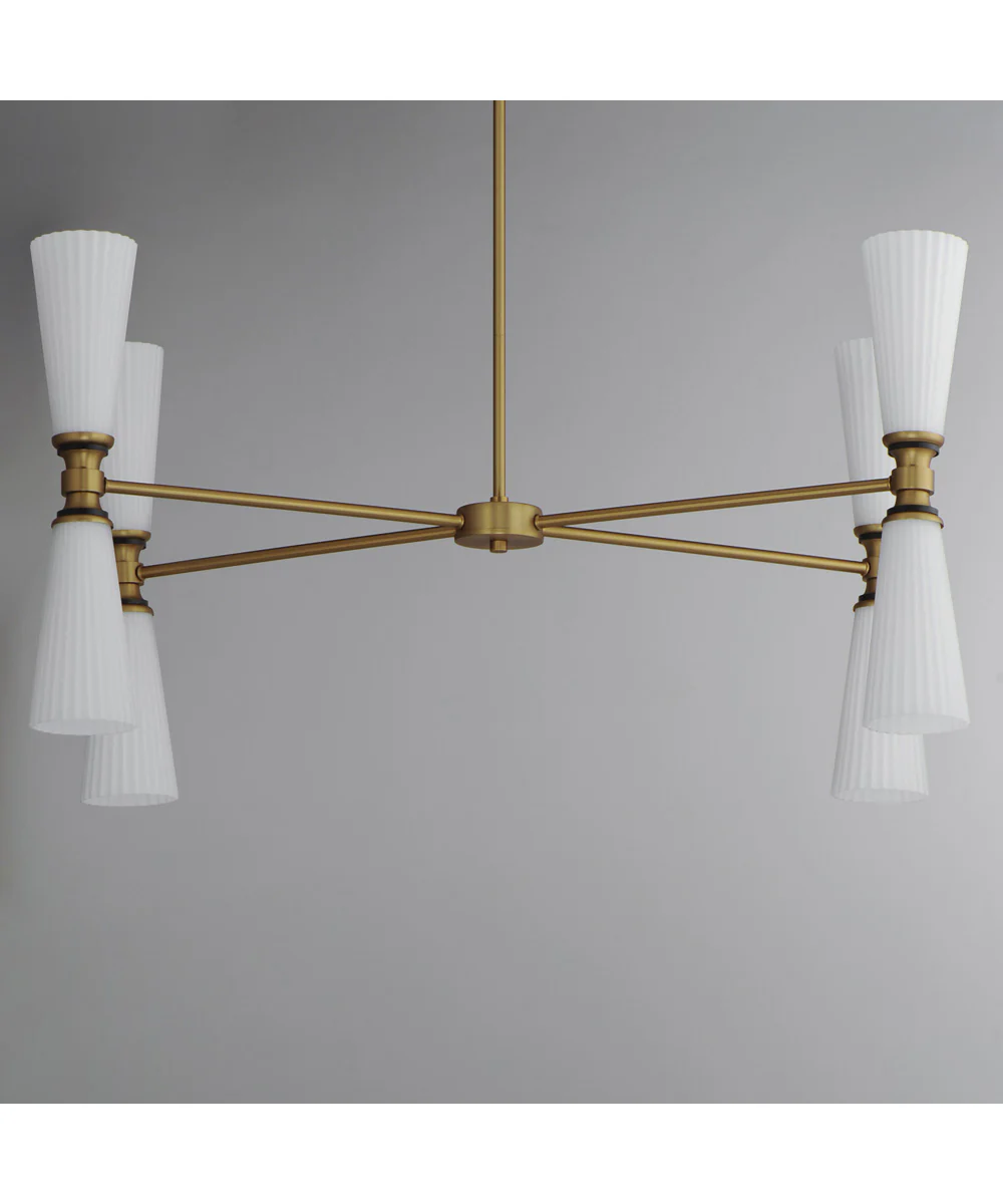 Krevat 8-Light Chandelier Black / Natural Aged Brass - Image 2