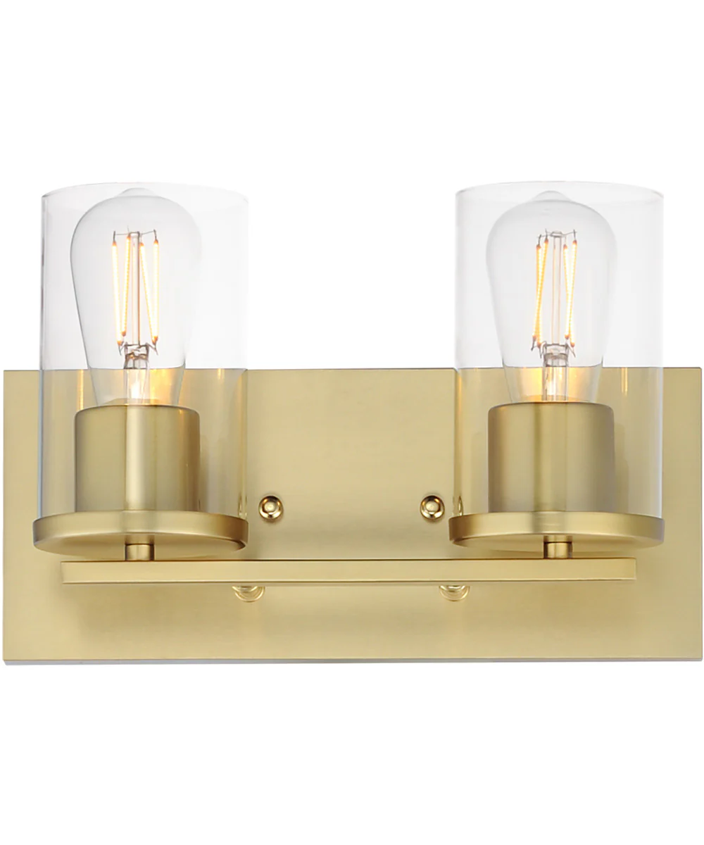 Lateral 2-Light Bath Vanity Satin Brass