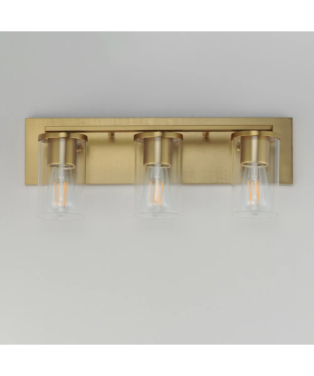 Lateral 3-Light Bath Vanity Satin Brass - Image 2