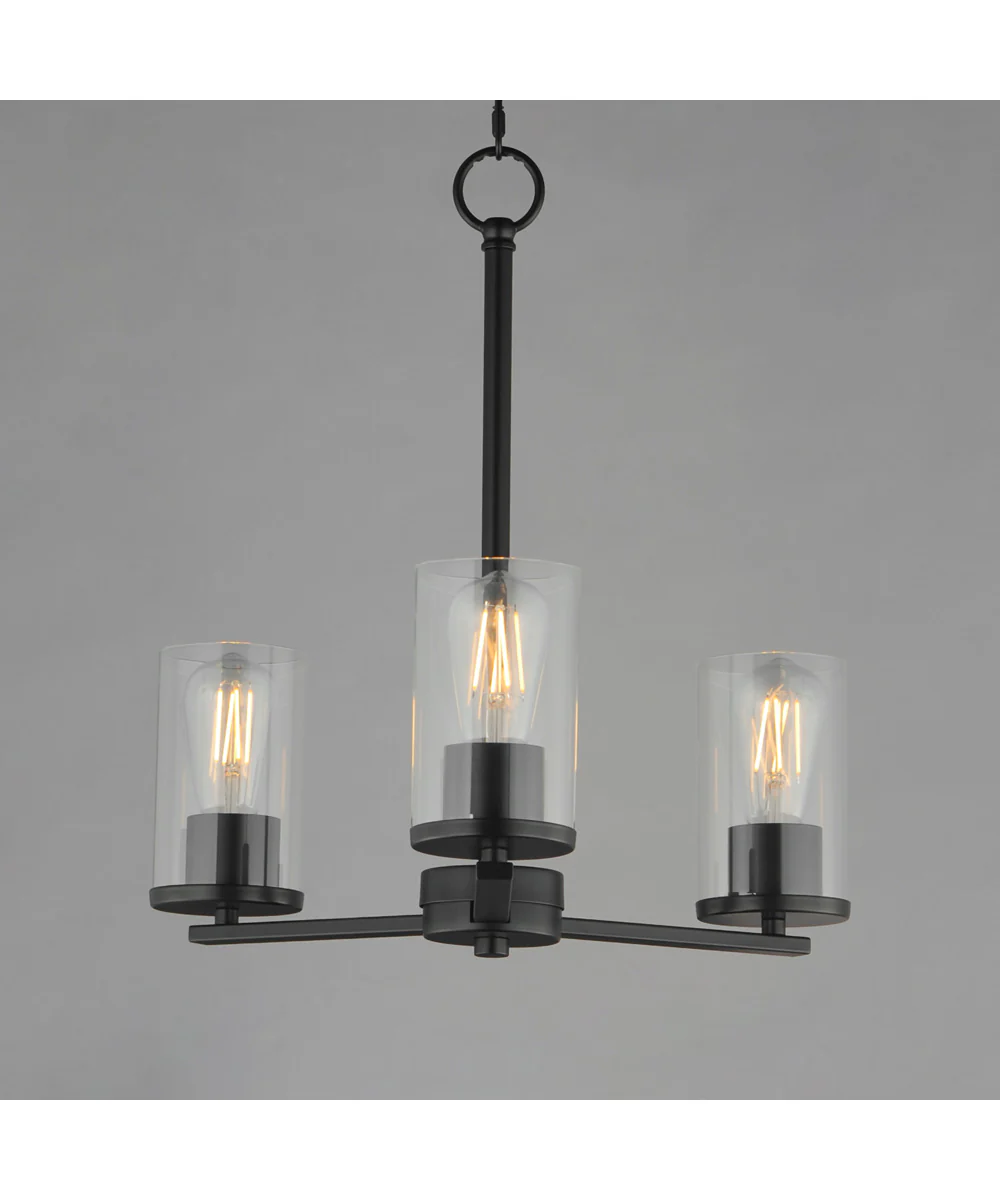Lateral 3-Light Chandelier Black - Image 2