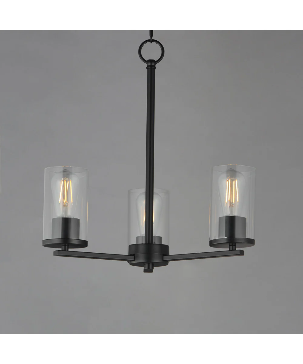 Lateral 3-Light Chandelier Black - Image 3