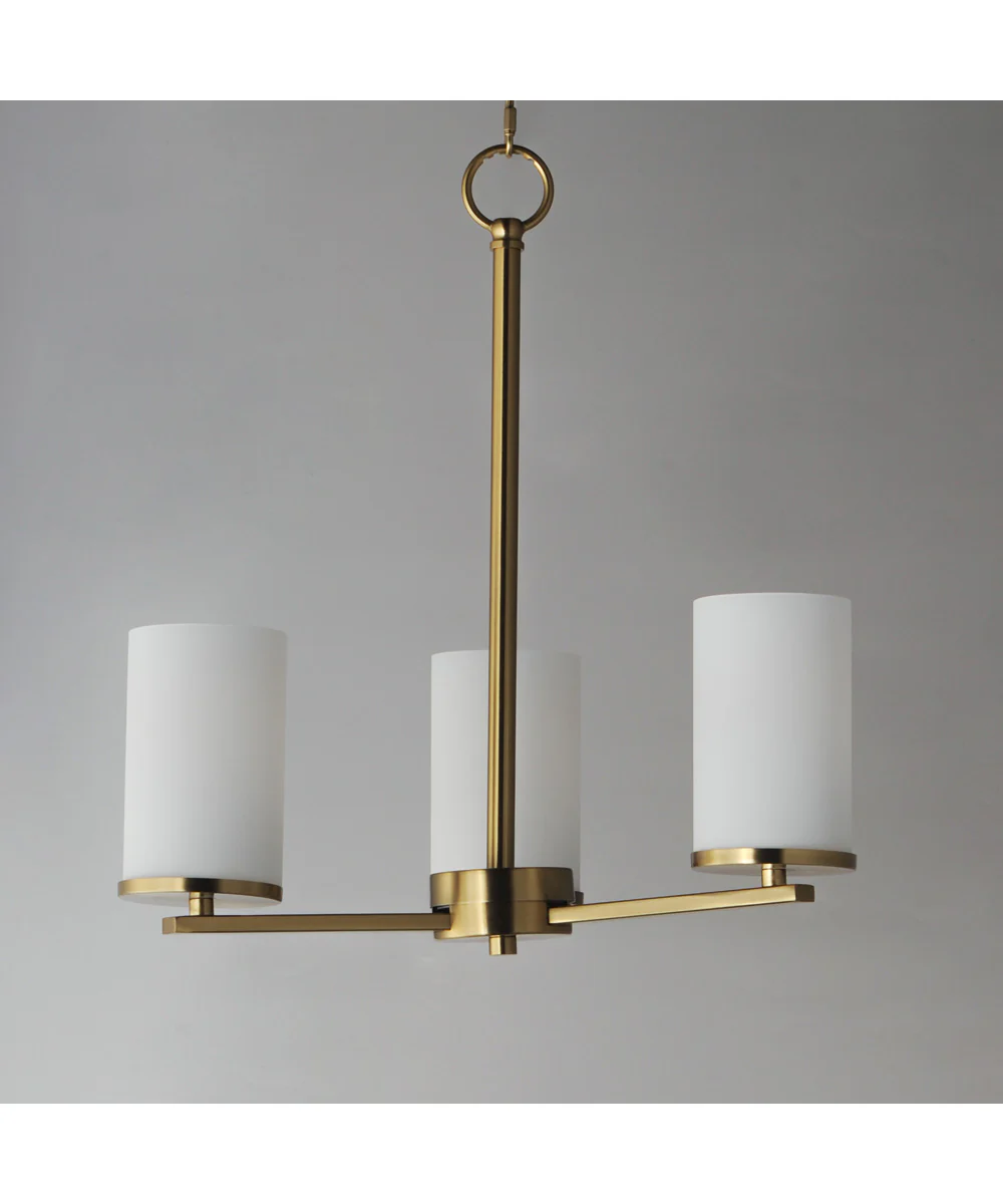 Lateral 3-Light Chandelier Satin Brass - Image 2