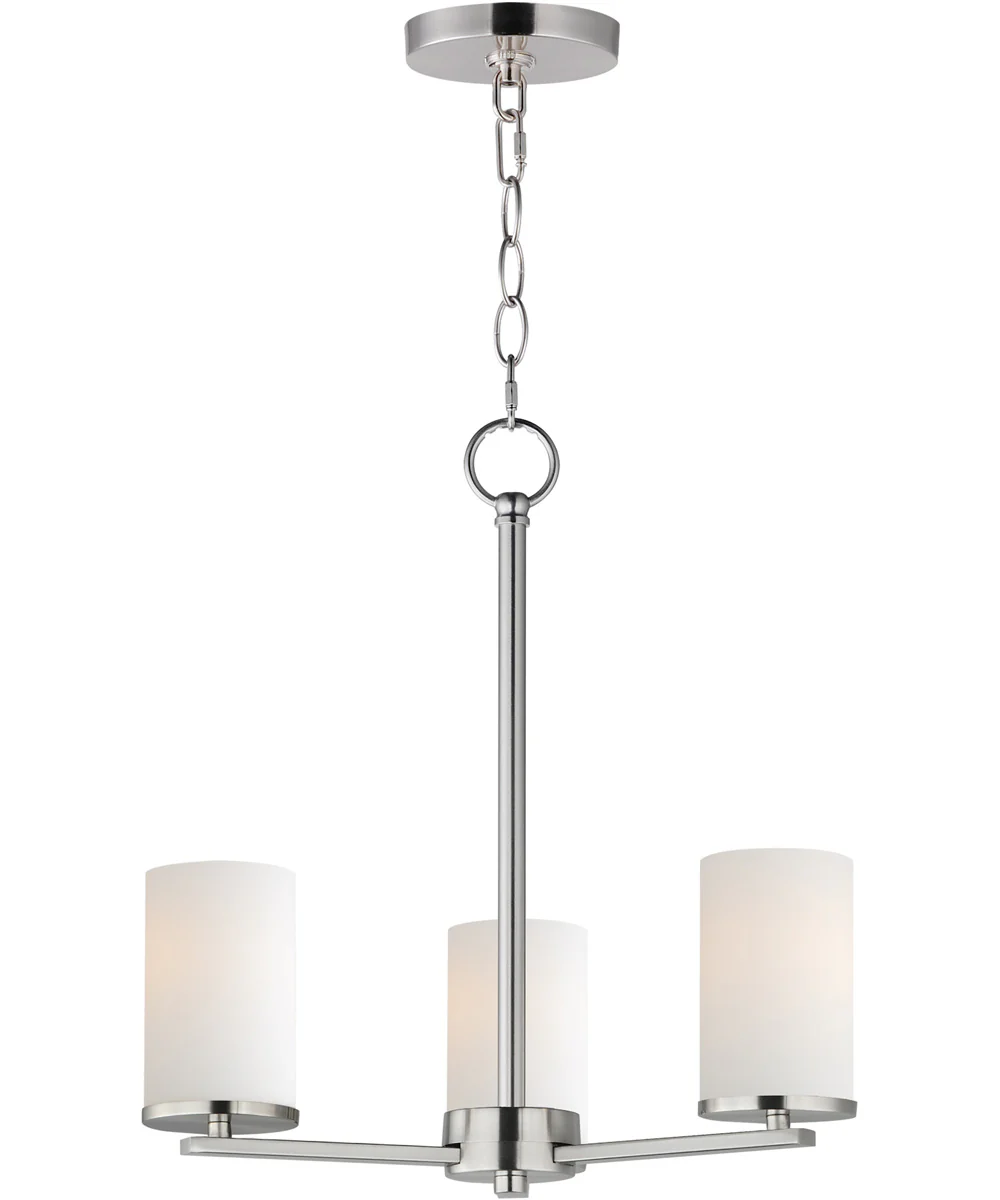 Lateral 3-Light Chandelier Satin Nickel