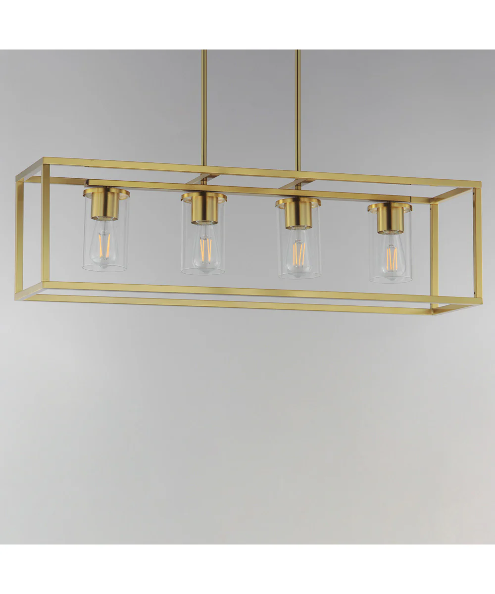 Lateral 4-Light Linear Pendant Satin Brass - Image 2