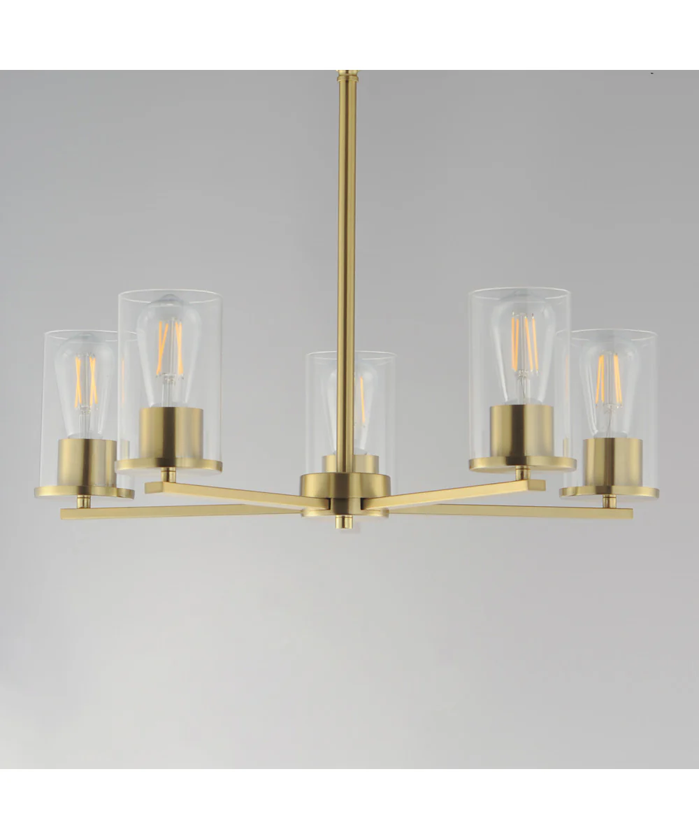 Lateral 5-Light Chandelier Satin Brass - Image 4