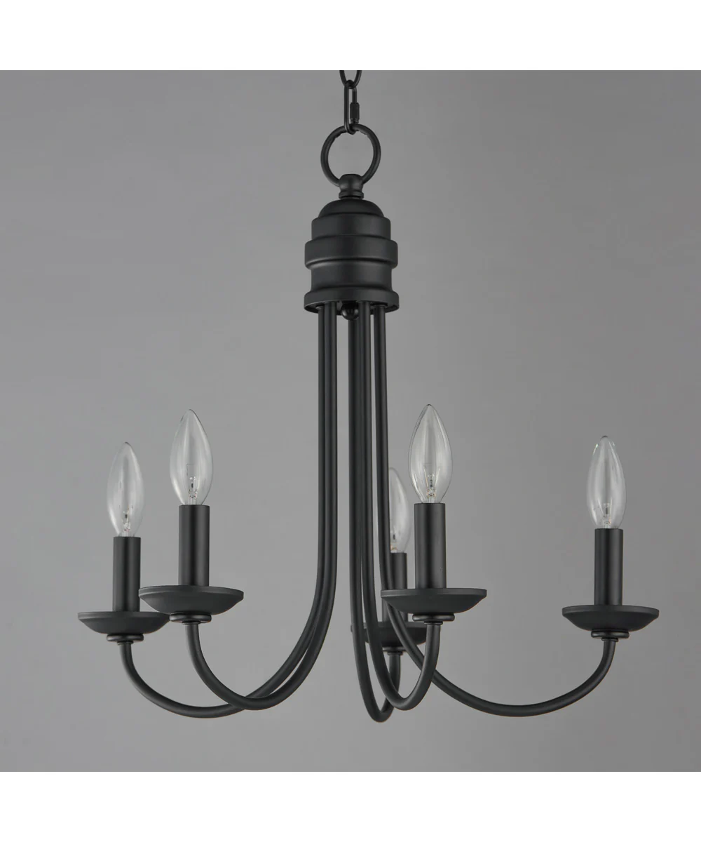 Logan 5-Light Candle Chandelier Black - Image 3