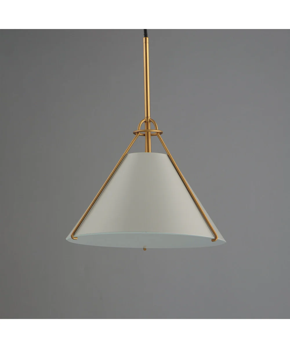 Lucas Single Pendant Light French Gray / Natural Aged Brass - Image 2