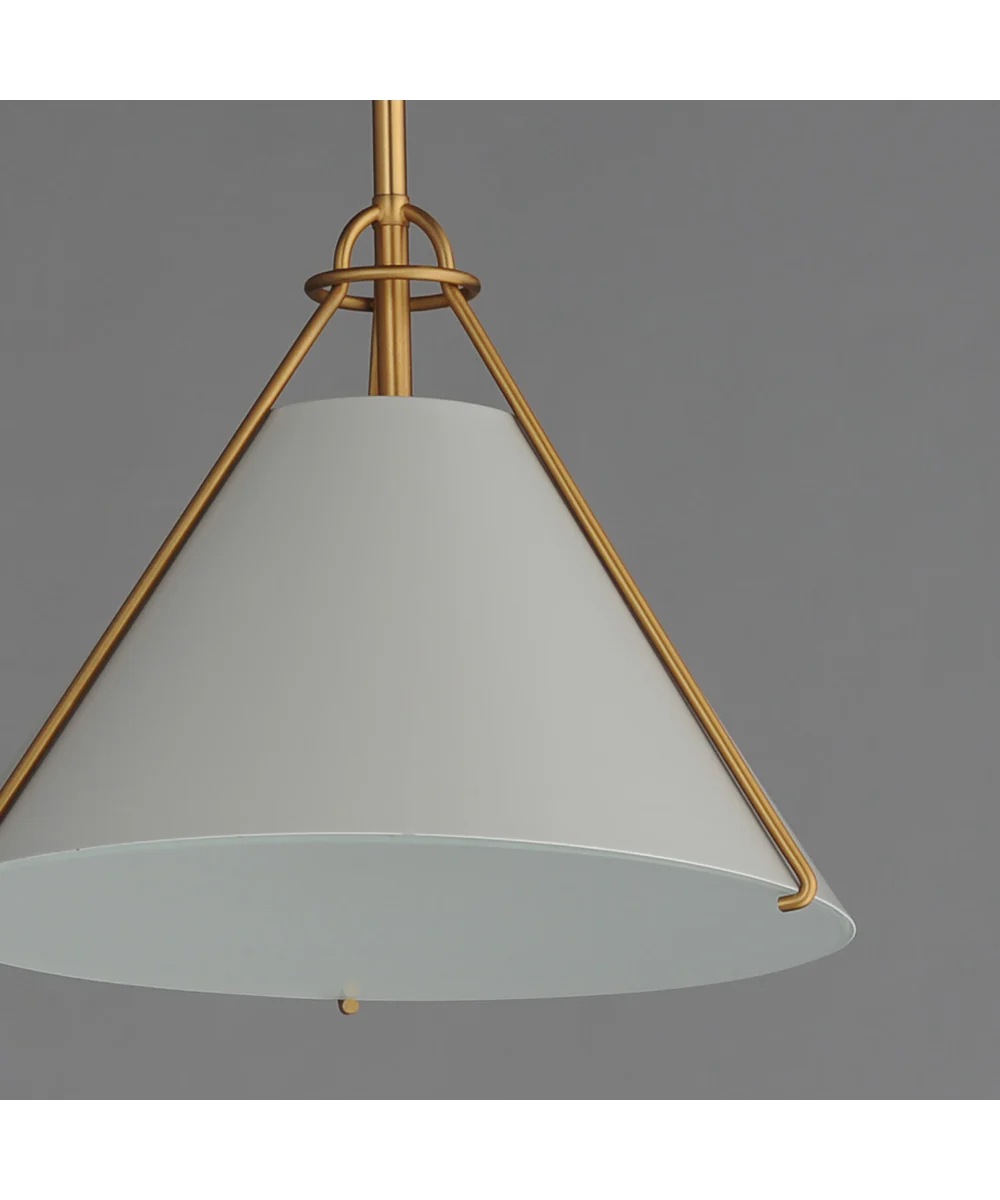 Lucas Single Pendant Light French Gray / Natural Aged Brass - Image 5