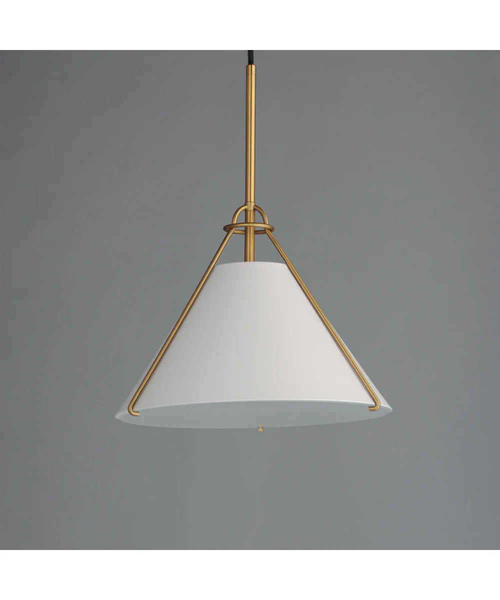 Lucas Single Pendant White/Natural Aged Brass - Image 3