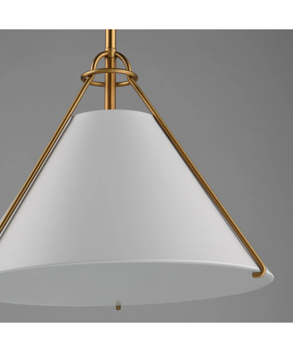 Lucas Single Pendant White/Natural Aged Brass - Image 5