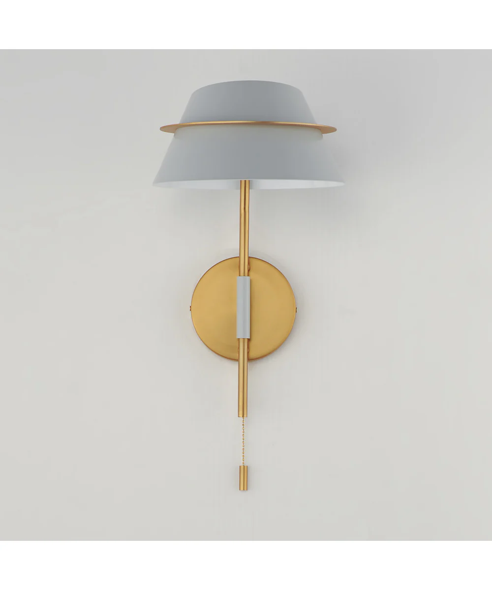 Lucas Single Sconce with Switch Natural Aged Brass - Image 2