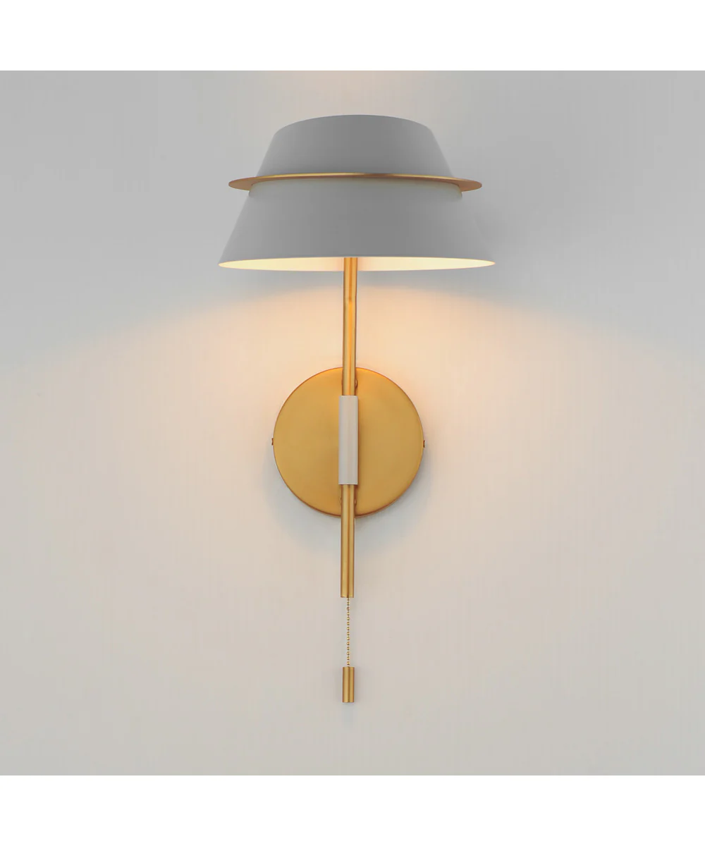 Lucas Single Sconce with Switch Natural Aged Brass - Image 3