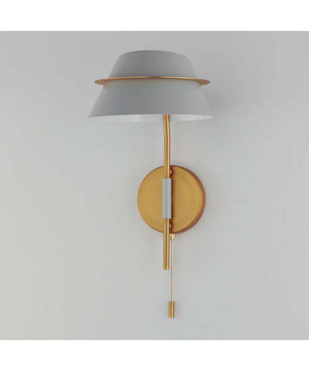 Lucas Single Sconce with Switch Natural Aged Brass - Image 4