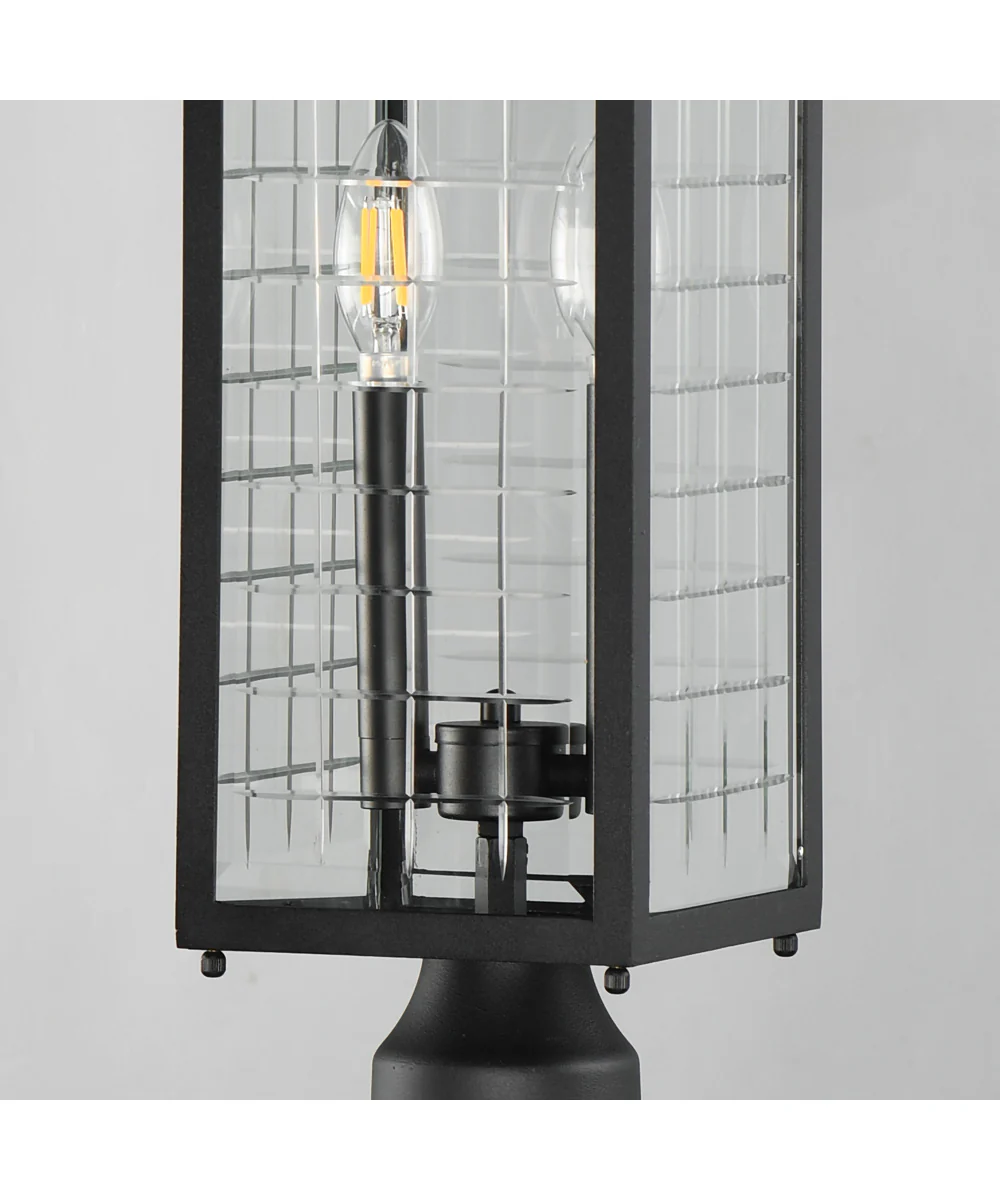 Magnus Outdoor Post Lantern Black - Image 5
