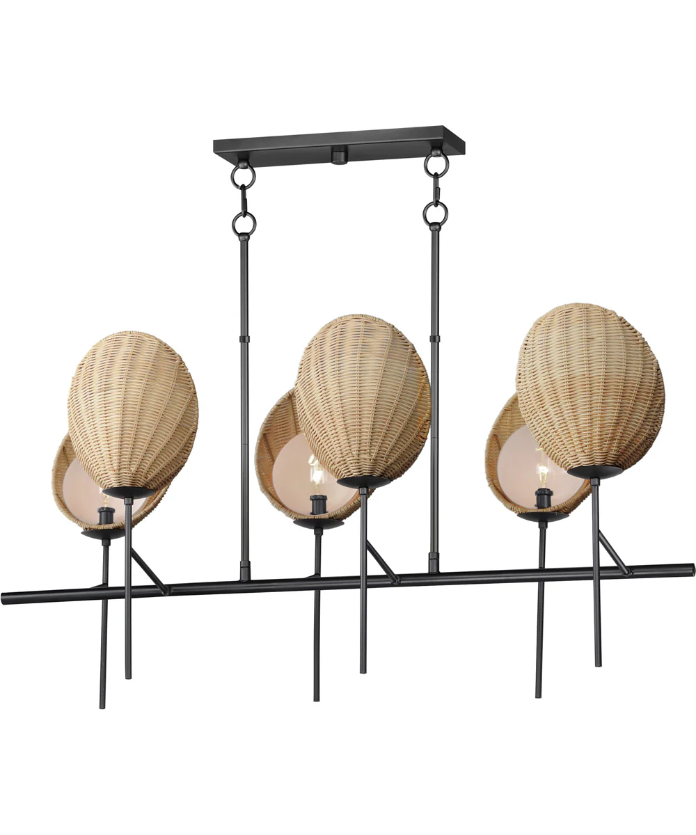 Maldives 6-Light Linear Chandelier Black