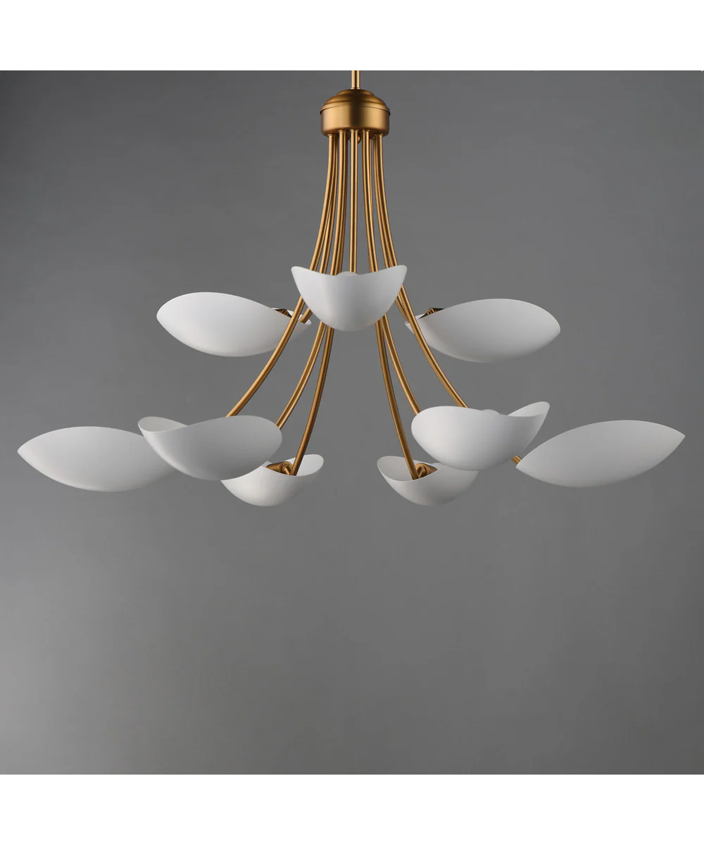 Maris 9-Light Chandelier White/Natural Aged Brass - Image 2