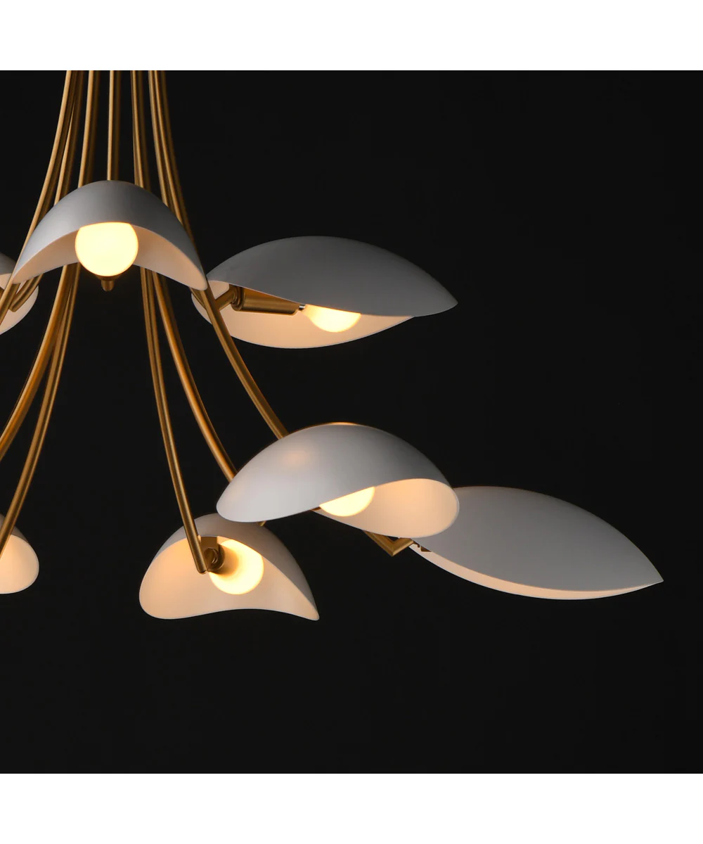 Maris 9-Light Chandelier White/Natural Aged Brass - Image 4