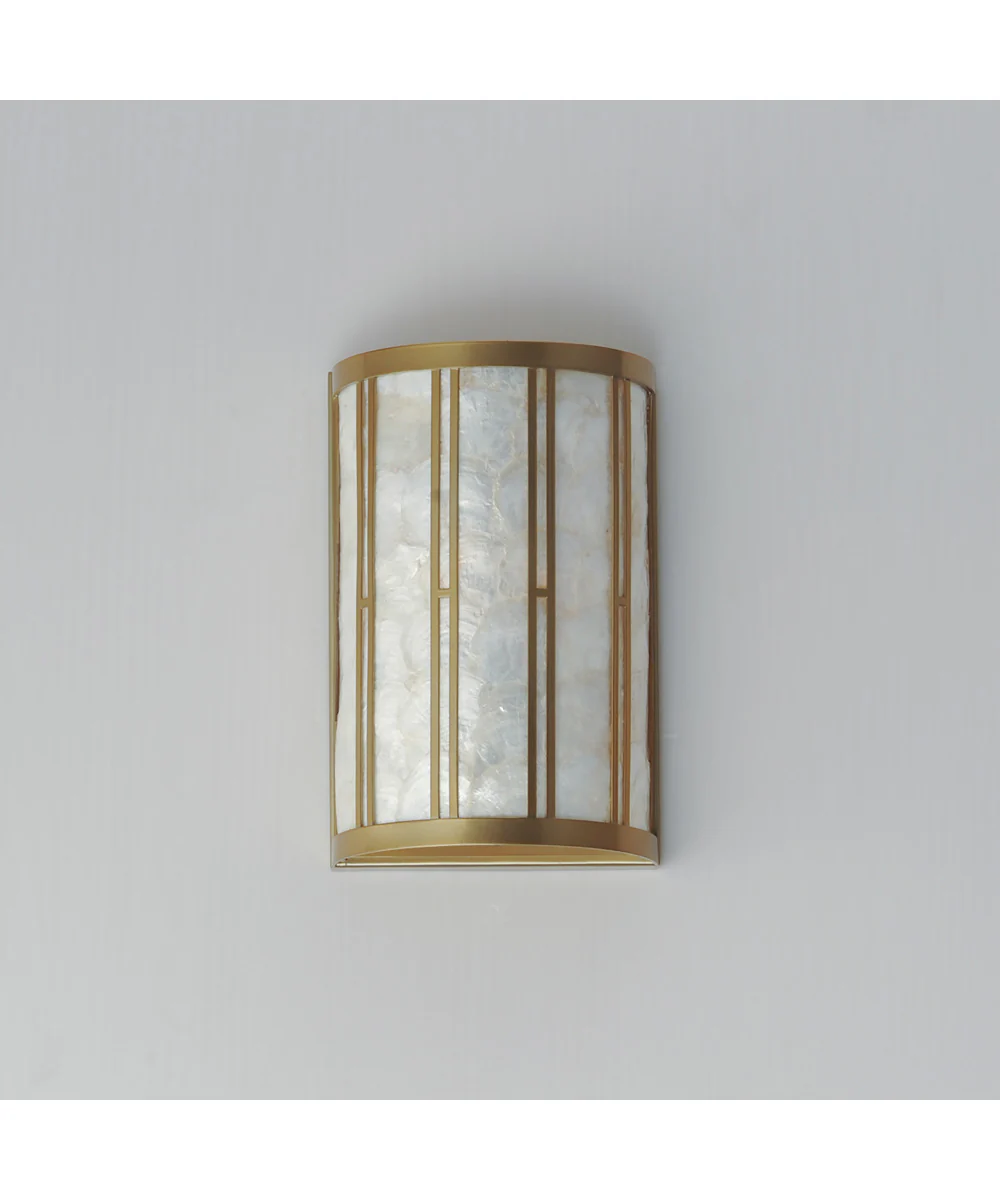 Miramar 1-Light Wall Sconce Capiz / Natural Aged Brass - Image 2