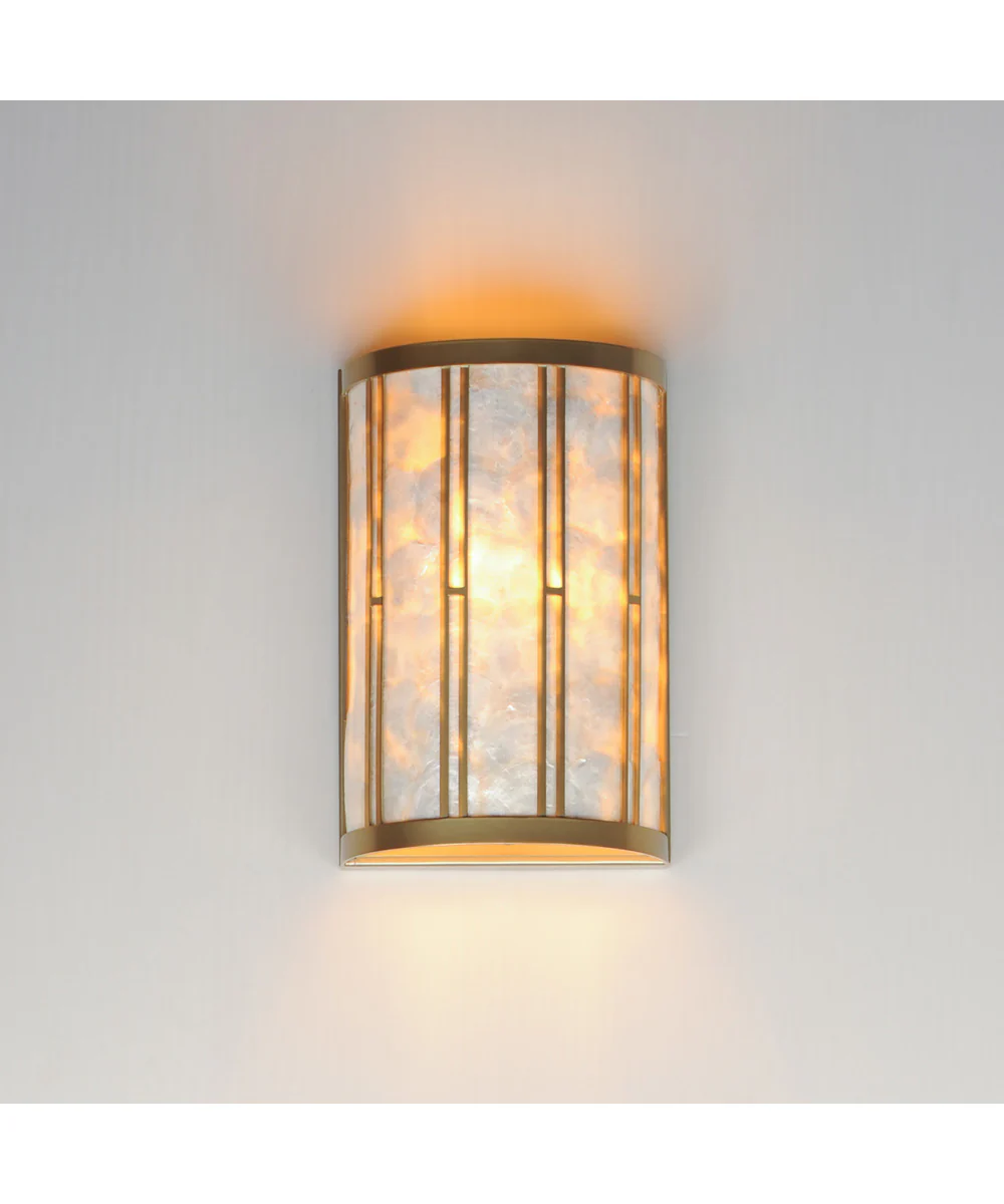 Miramar 1-Light Wall Sconce Capiz / Natural Aged Brass - Image 3
