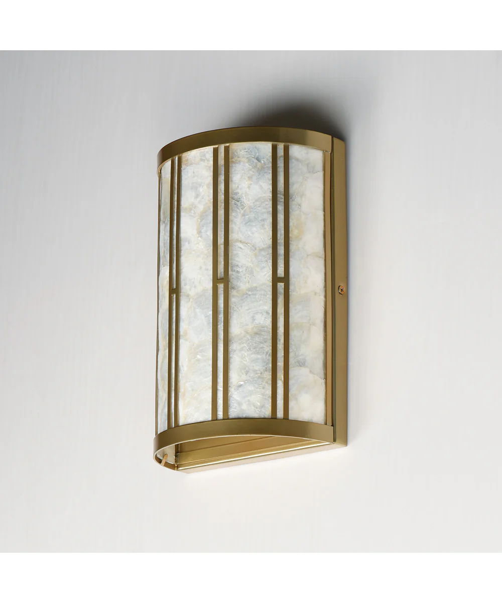 Miramar 1-Light Wall Sconce Capiz / Natural Aged Brass - Image 4